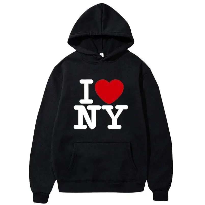 Street Fashion New York - New York'u Seviyorum Baskılı Kapüşonlular Kadın