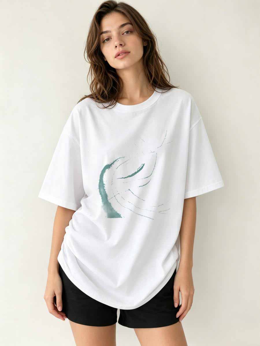 Urban Street Fashion Photography - T-Shirt Sokak Çekimi Kadın Pamuk Kısa