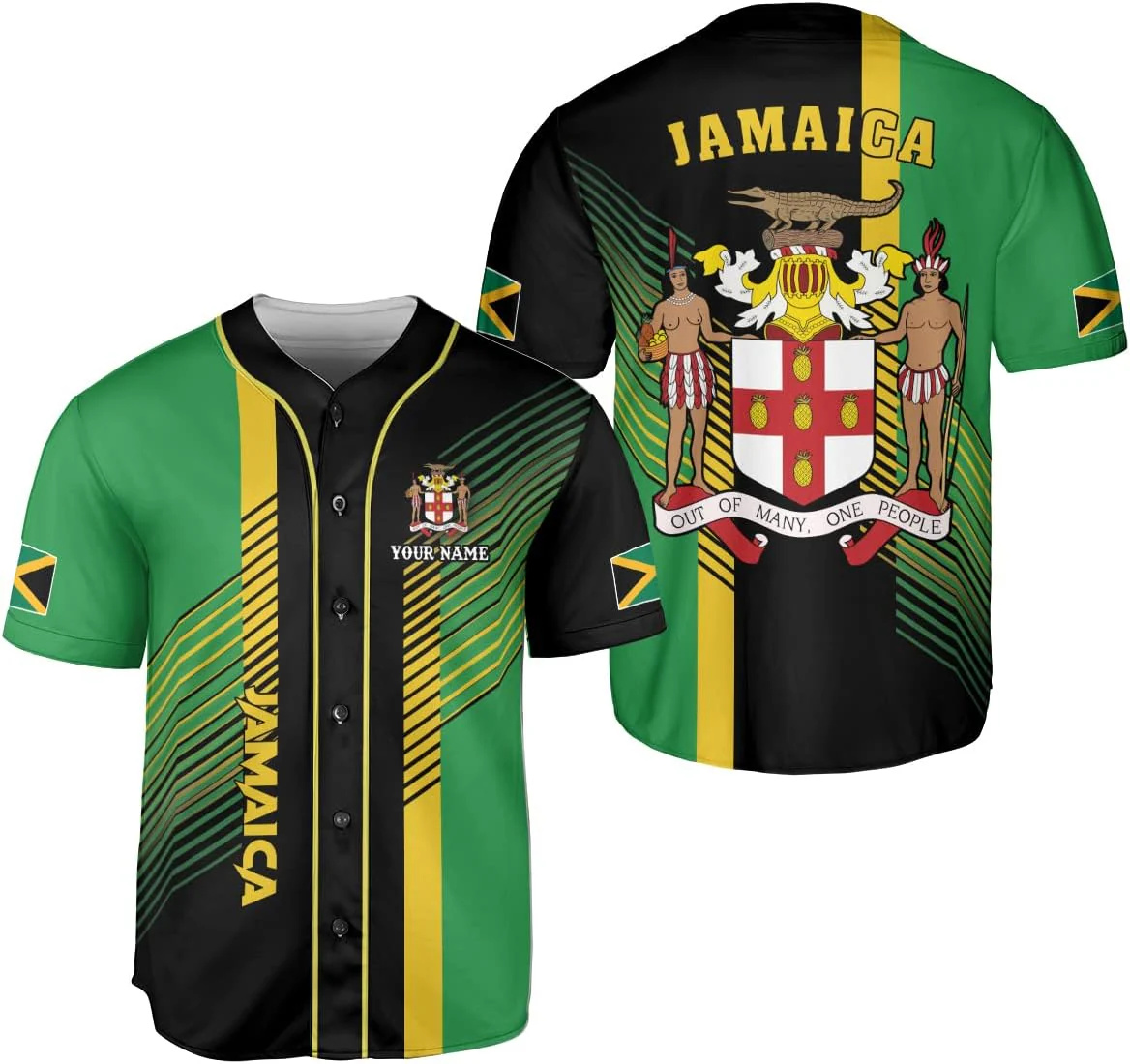 Street Fashion Jersey - Kişiselleştirilmiş İsim Jamaika Tasarım Desenleri 3D