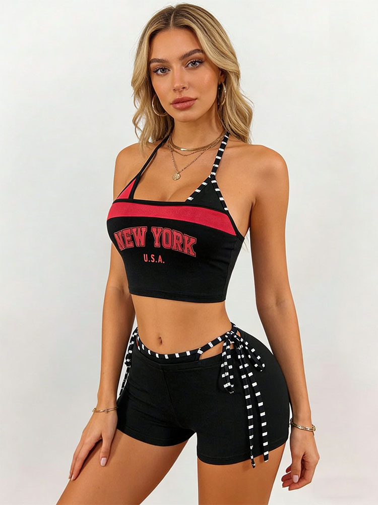 Street Fashion New York 2026 - 2026 Yeni 2 Parça Y2K Halter