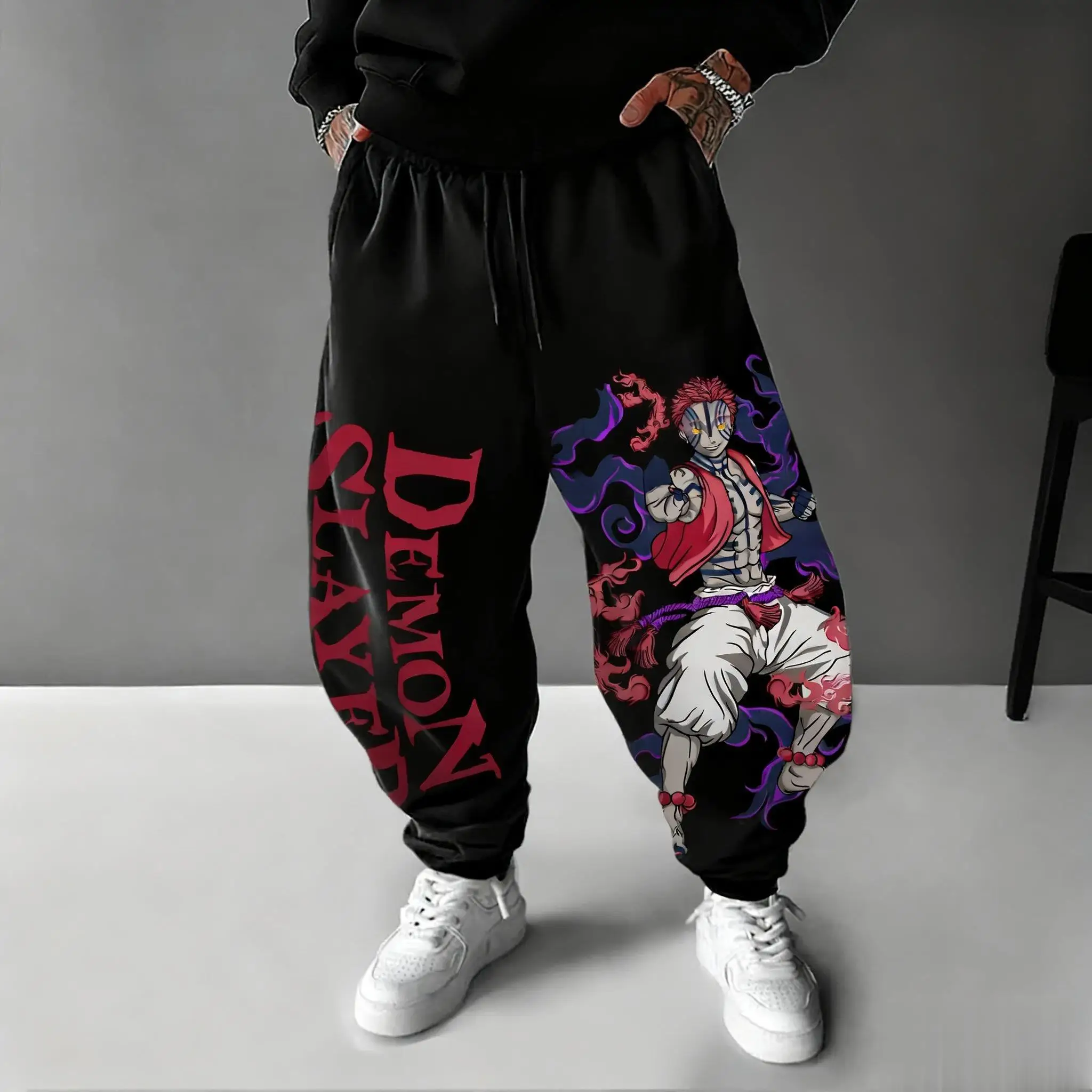 Street Fashion Baggy - 2026 iblis avcısı Akaza Anime pantolon