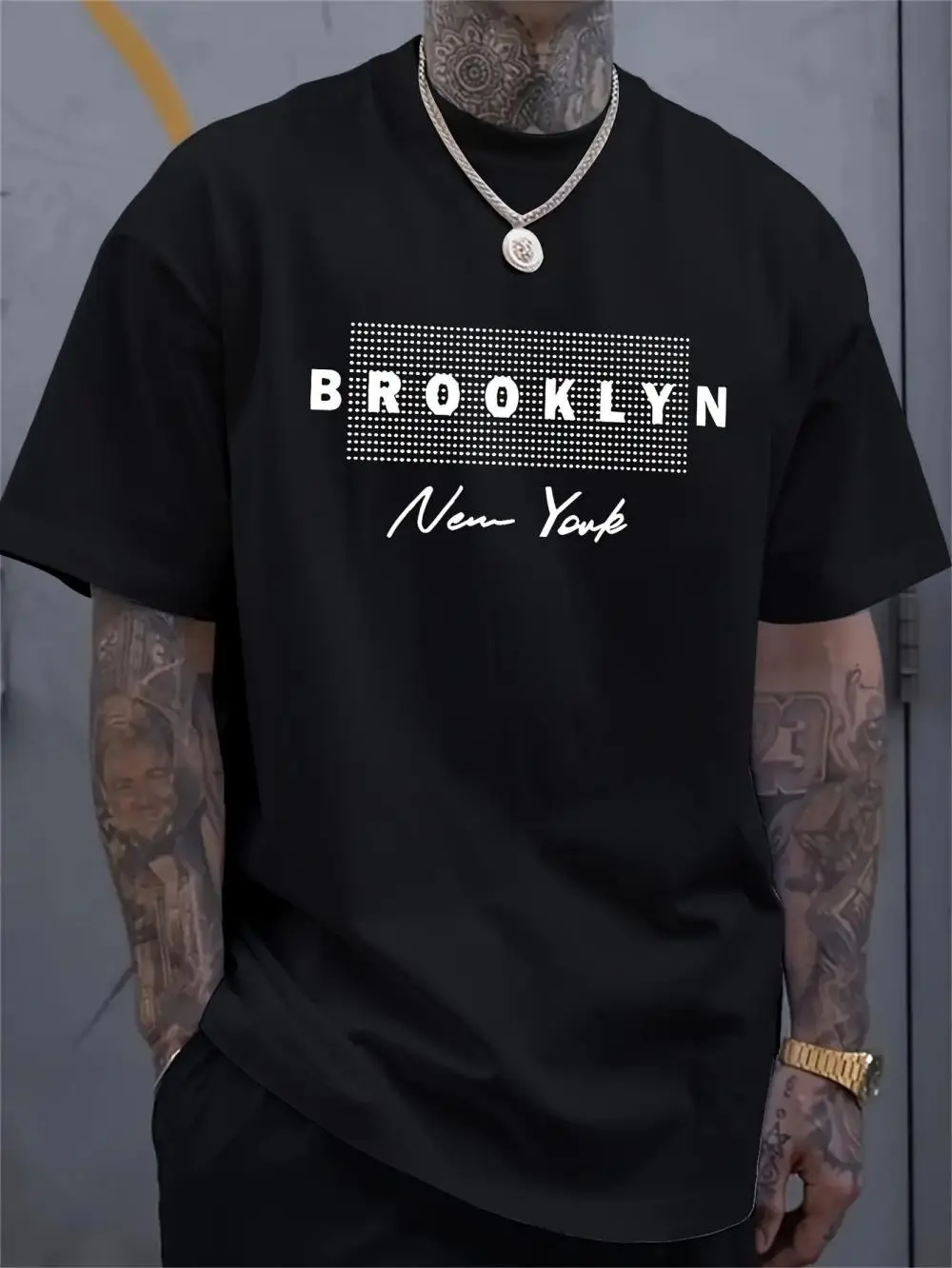 Street Fashion New York - Erkek New York Mektup Baskılı T-shirt