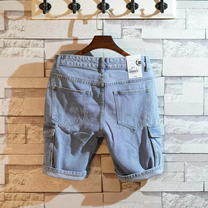 Street Fashion Baggy - Gevşek Düz kısa kot pantolon Erkekler