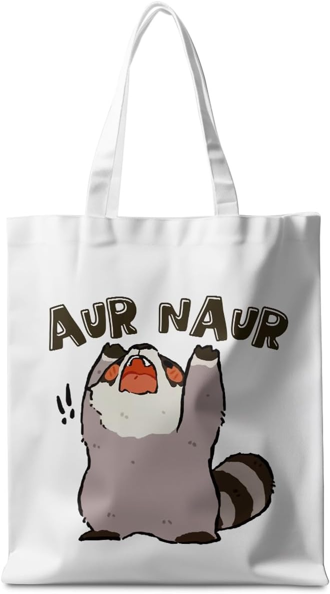 Tote Bag Canvas Print - Komik Rakun Kanvas Tote Çanta Sevimli