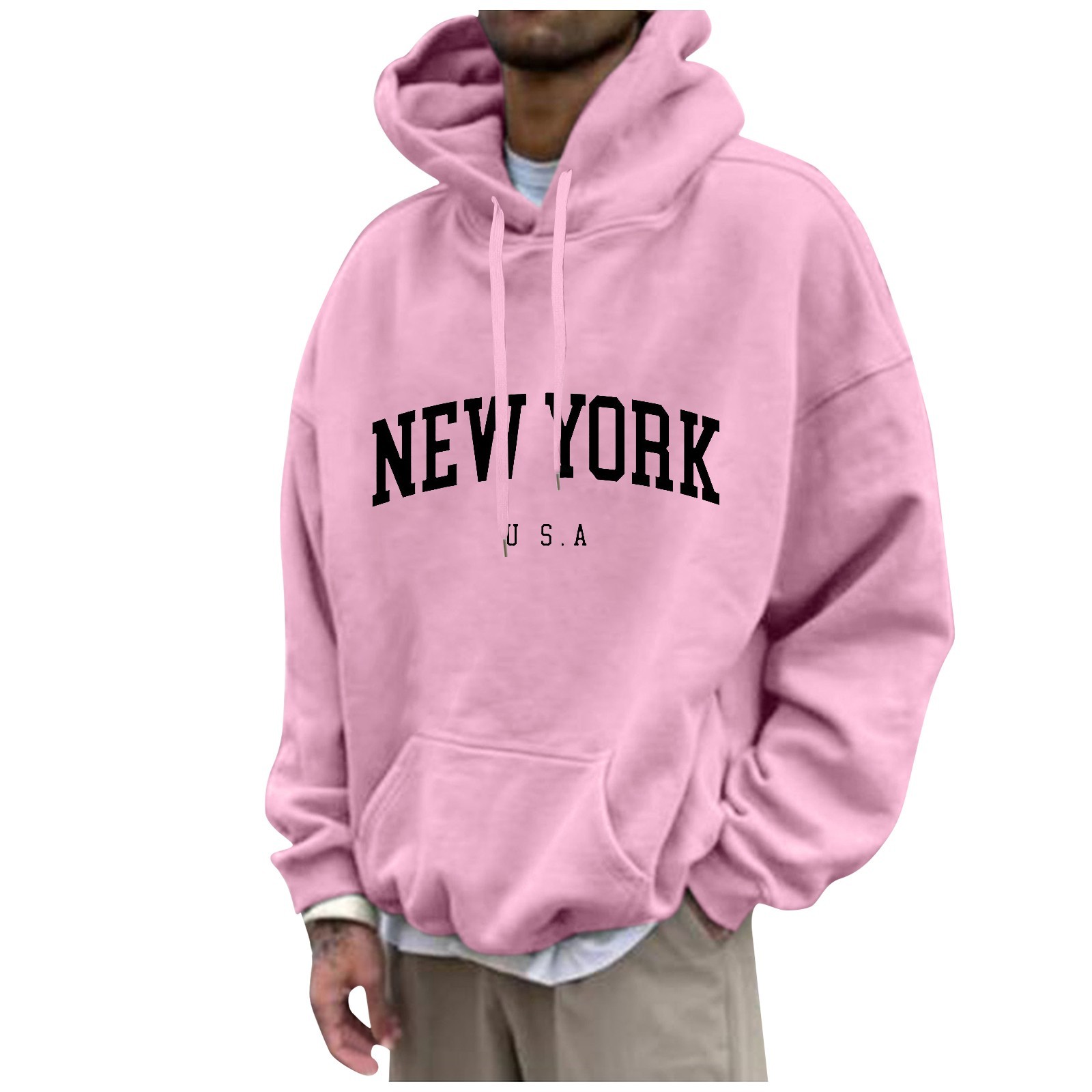 Street Fashion New York - New York baskı Mens Hoodies moda