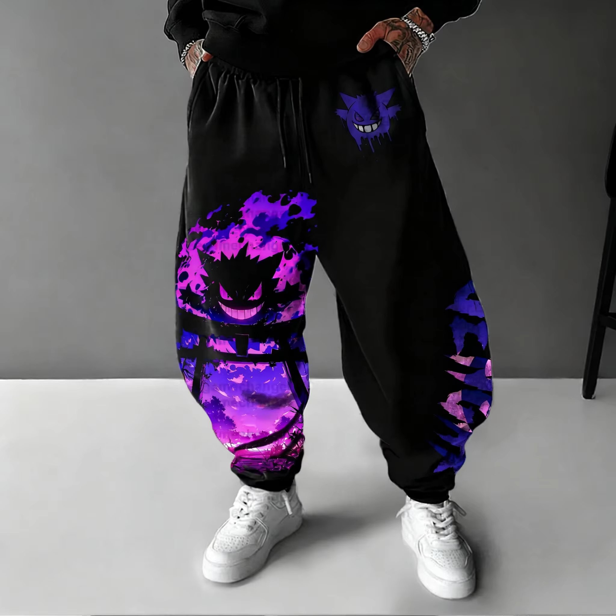 Street Fashion Baggy - Y2K 2026 Pokemon Gengar Pamuk Sweetpants