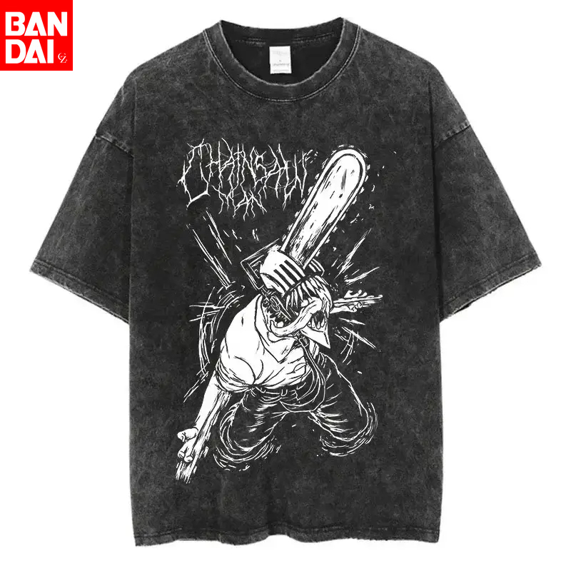 Street Fashion Magazine - Testere Adam Denji Beyaz Metal Grafik