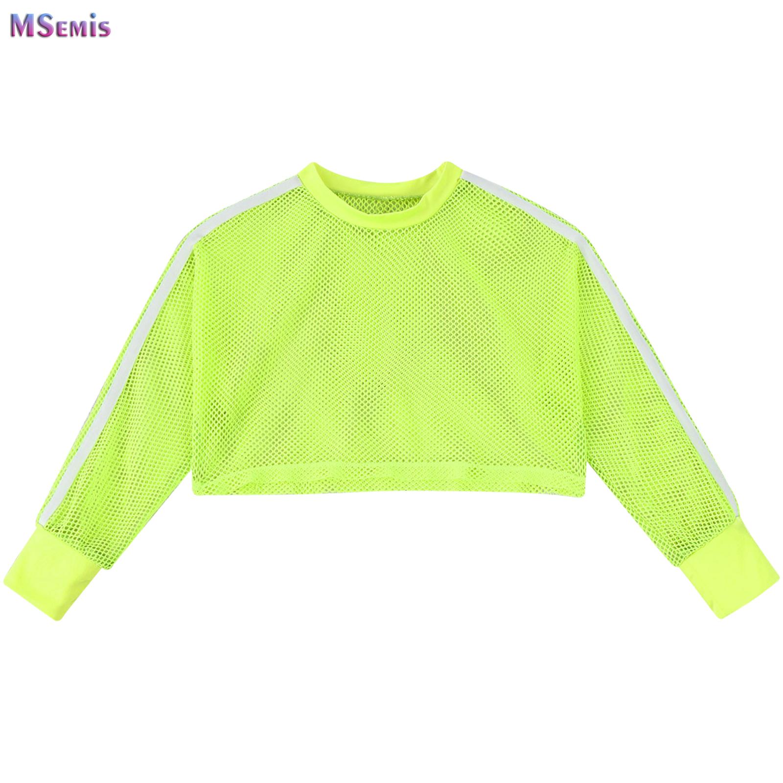 Street Fashion Outfit Girl - Çocuk Kızlar Fileli Tişört Hip Hop