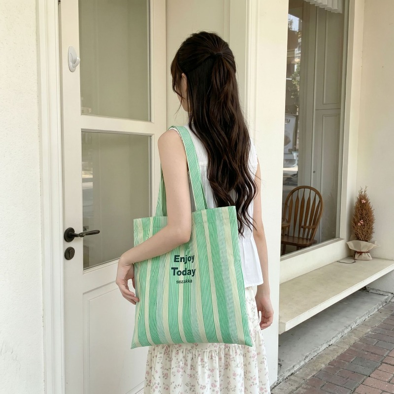 1pcs6552 limon sarısı çizgili  - Tote Bag Canvas Print incelemesi ve fiyatı