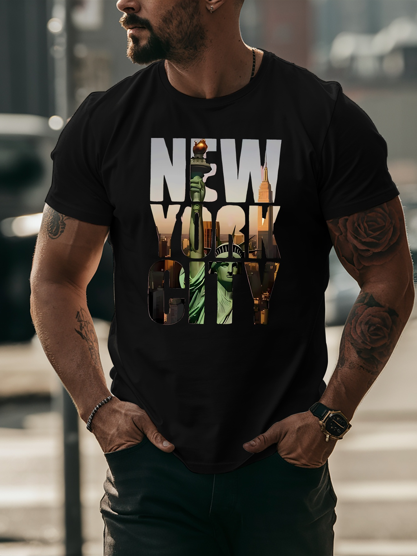 Erkek Sarı Tişört New York Cit - Street Fashion New York incelemesi ve fiyatı