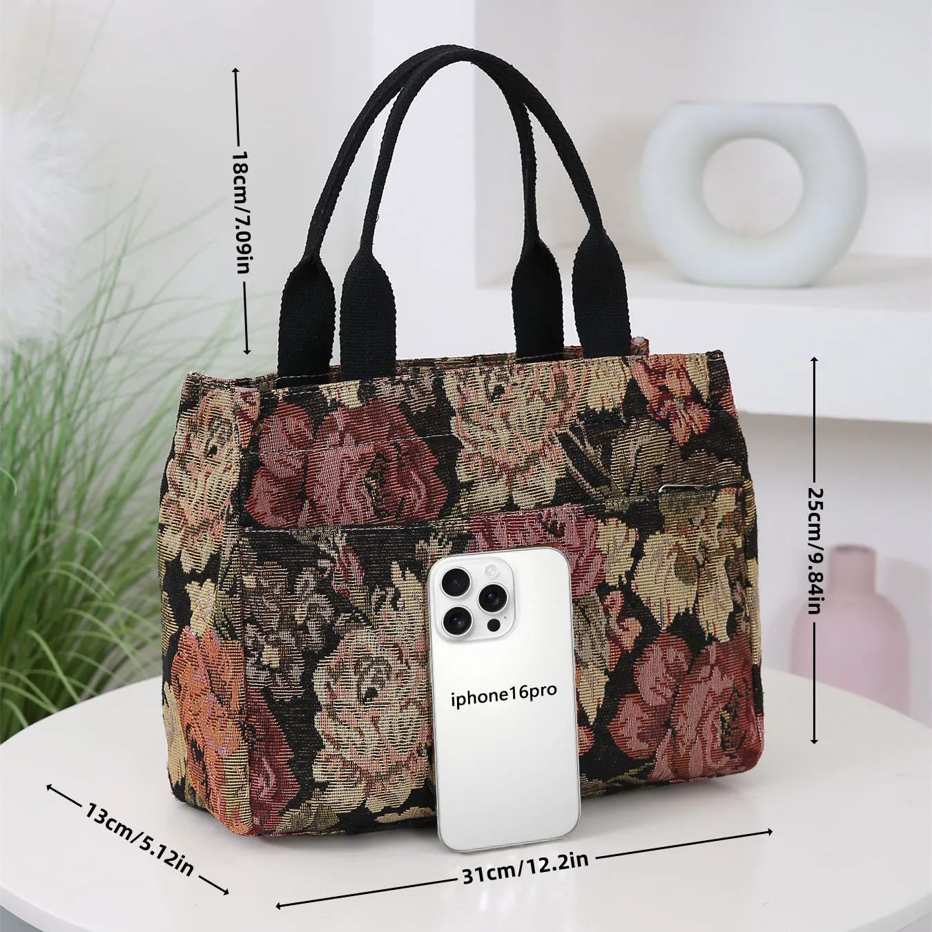 Çiçek desenli kadın çantası, a - Tote Bag Canvas Print incelemesi ve fiyatı