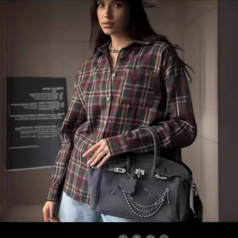2025 Moda Baggy Ekose Kadın Bl - Street Fashion Baggy incelemesi ve fiyatı
