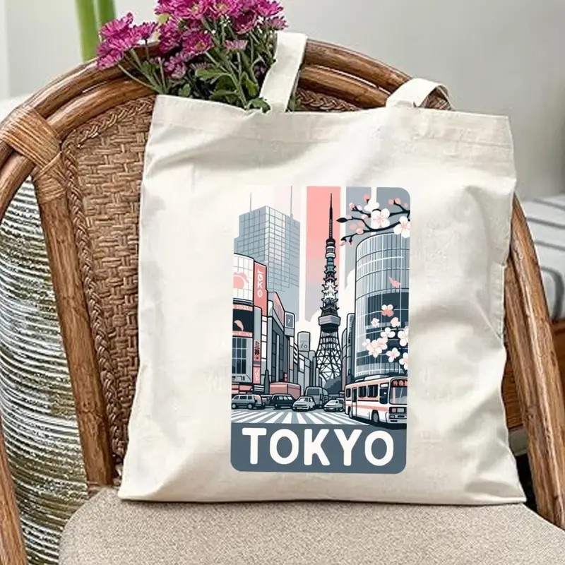 Estetik Tokyo Şehir Manzarası  - Tote Bag Canvas Print incelemesi ve fiyatı