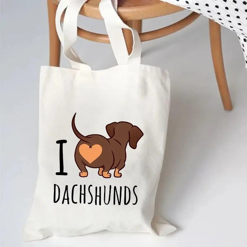 Sevimli Dachshund Komik Çanta  - Tote Bag Canvas Print incelemesi ve fiyatı