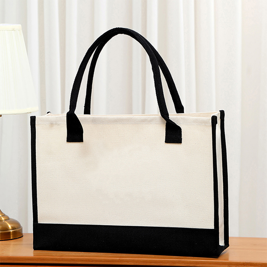 Karikatür baskılı açık beyaz k - Tote Bag Canvas Print incelemesi ve fiyatı