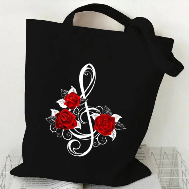 Müzik Notası Kalp Atışı Baskıl - Tote Bag Canvas Print incelemesi ve fiyatı